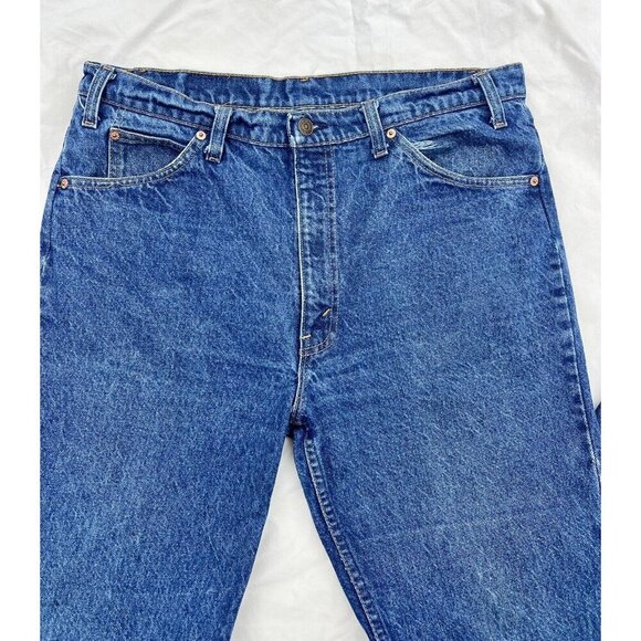 Vtg Levis 517 0217 Orange Tab Jeans 36x34 actual 34x32 dark straight leg mens - Picture 3 of 12